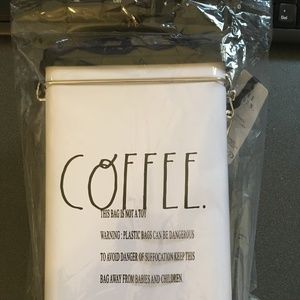 New! RAE DUNN METAL COFFEE TIN with LID and Clamp